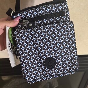 Kipling Navy and White Patterned Bag